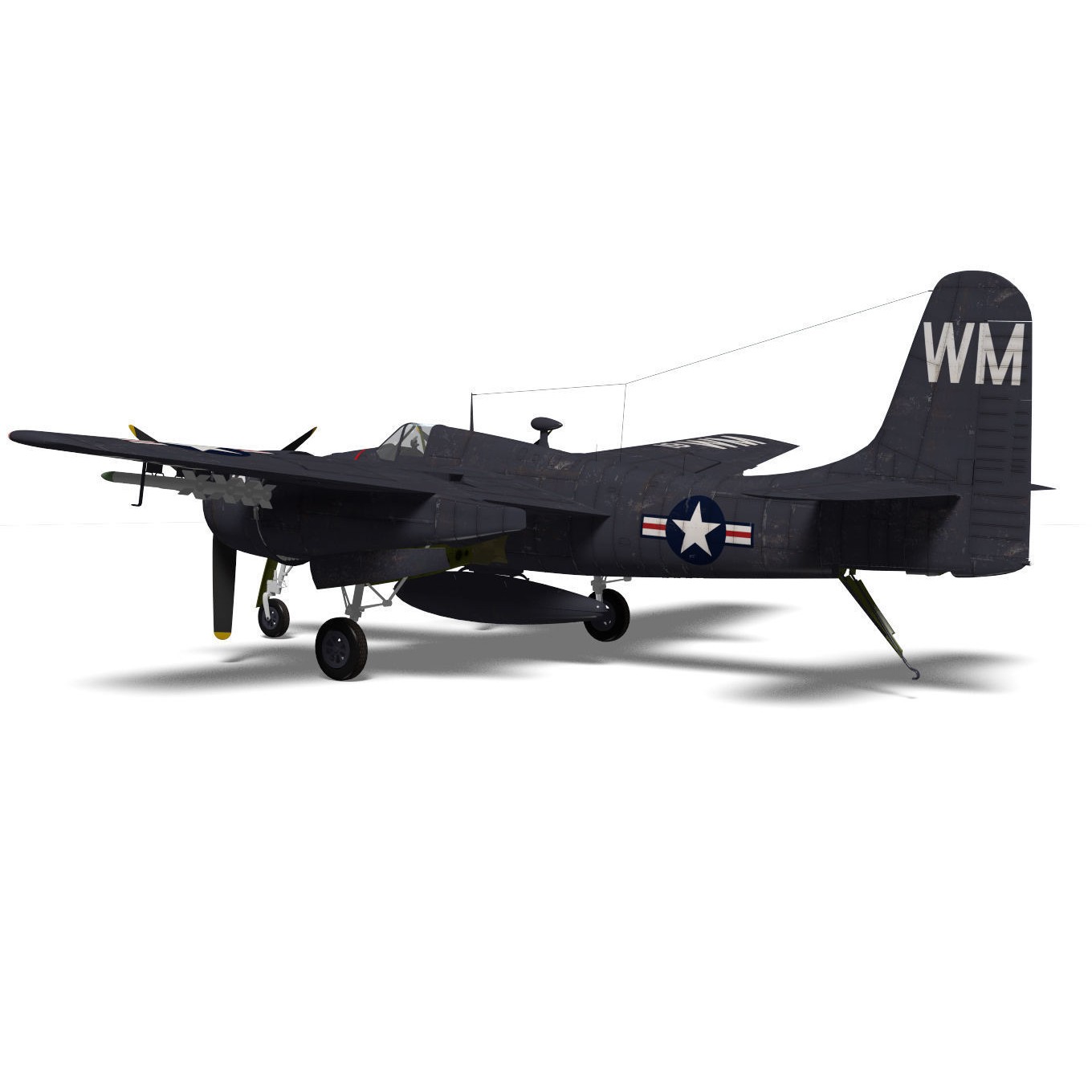 Grumman F7F Tigercat - Detailed 3D Model - View 8