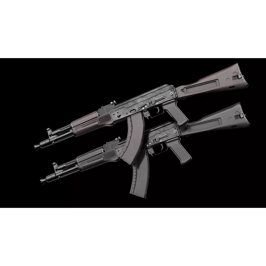 AK-100 Family 3D Model – Low Poly Game Ready Assault Rifles, FBX - View 2