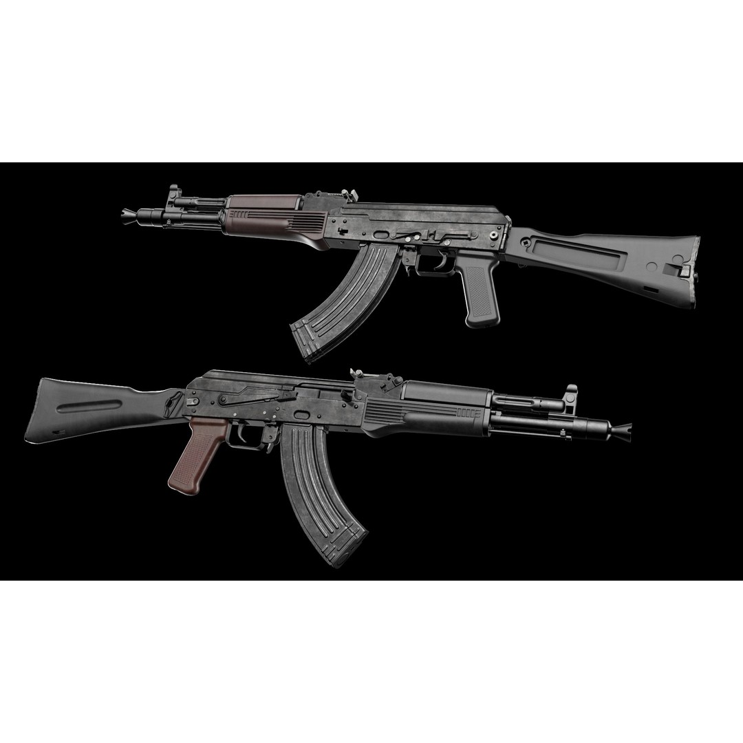 AK-100 Family 3D Model – Low Poly Game Ready Assault Rifles, FBX - View 21