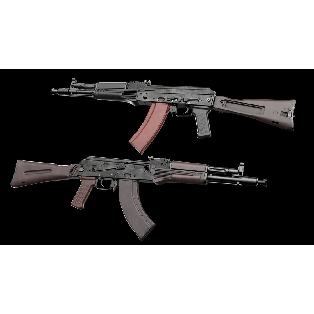 AK-100 Family 3D Model – Low Poly Game Ready Assault Rifles, FBX - View 5