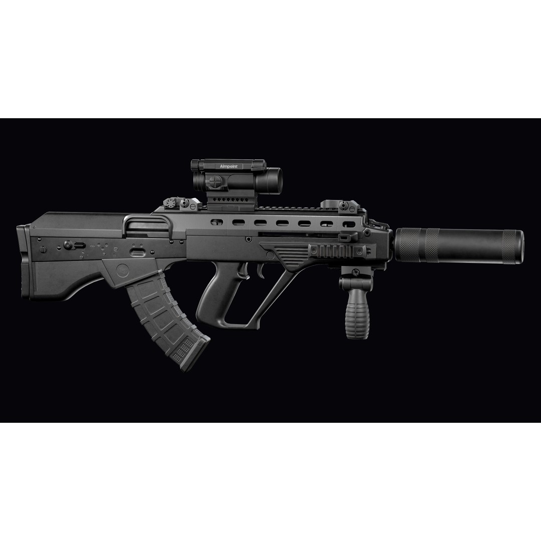 Vulkan Malyuk 3D Model – Low Poly Tactical Assault Rifle, Game Ready FBX - View 10