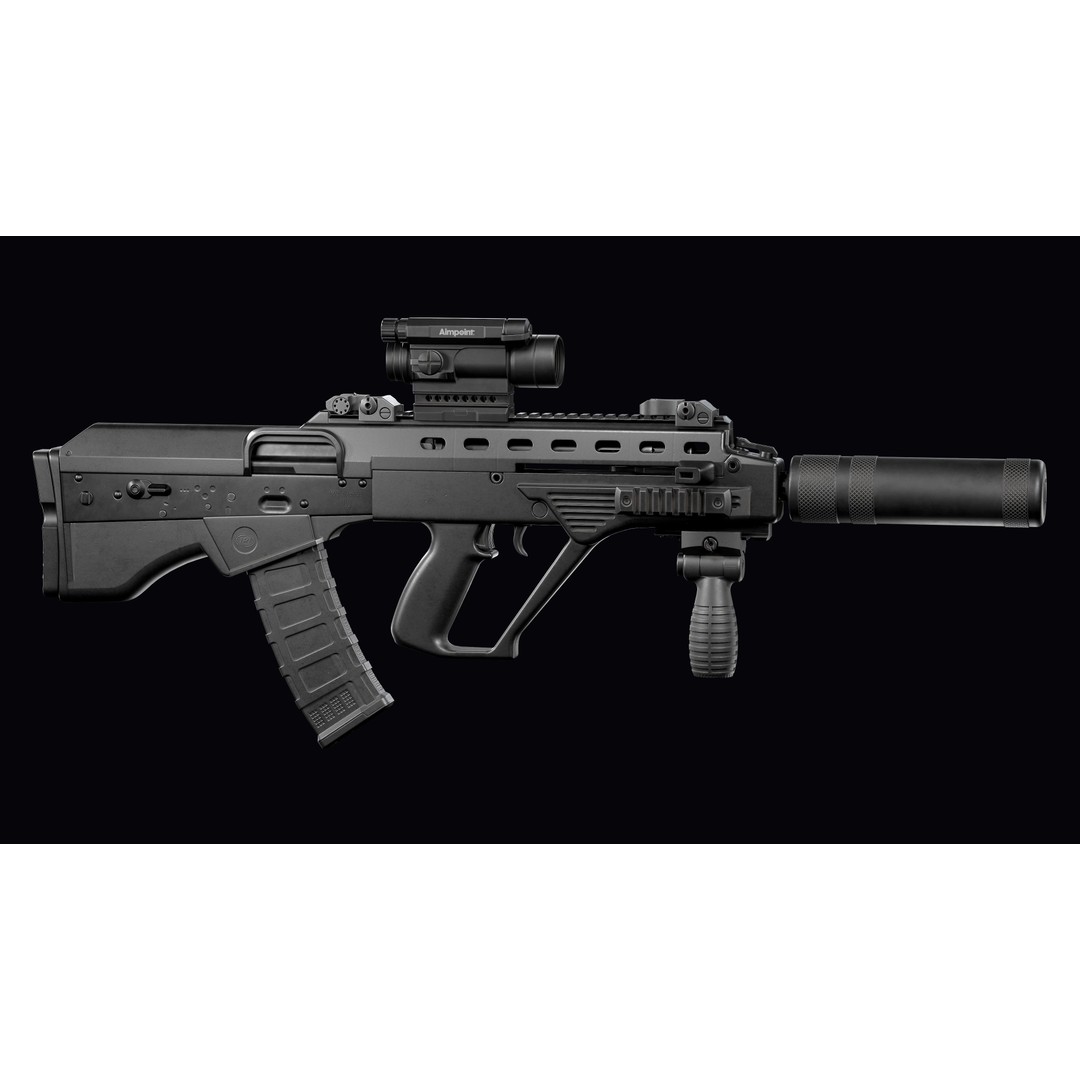 Vulkan Malyuk 3D Model – Low Poly Tactical Assault Rifle, Game Ready FBX - View 11