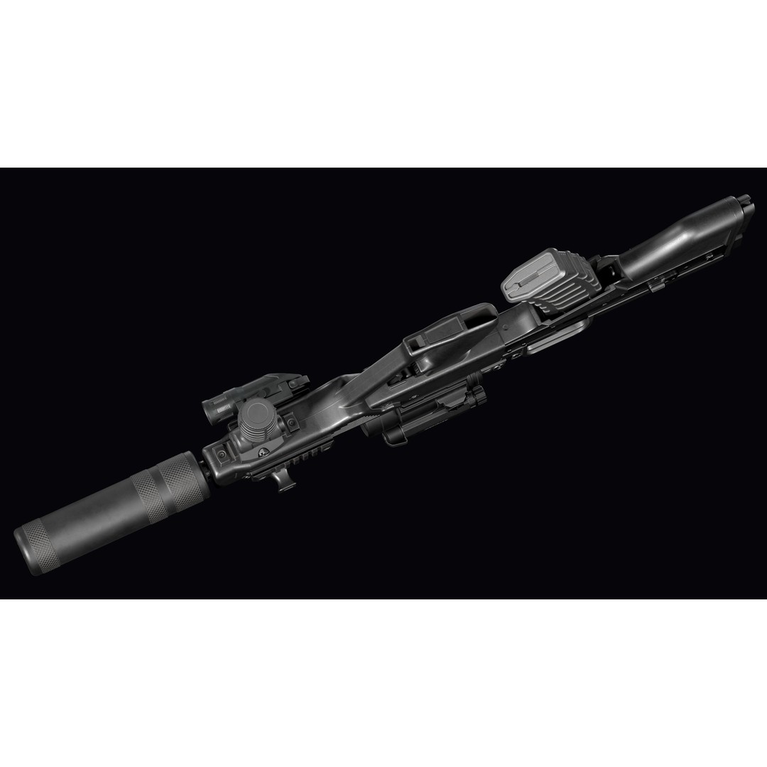 Vulkan Malyuk 3D Model – Low Poly Tactical Assault Rifle, Game Ready FBX - View 15