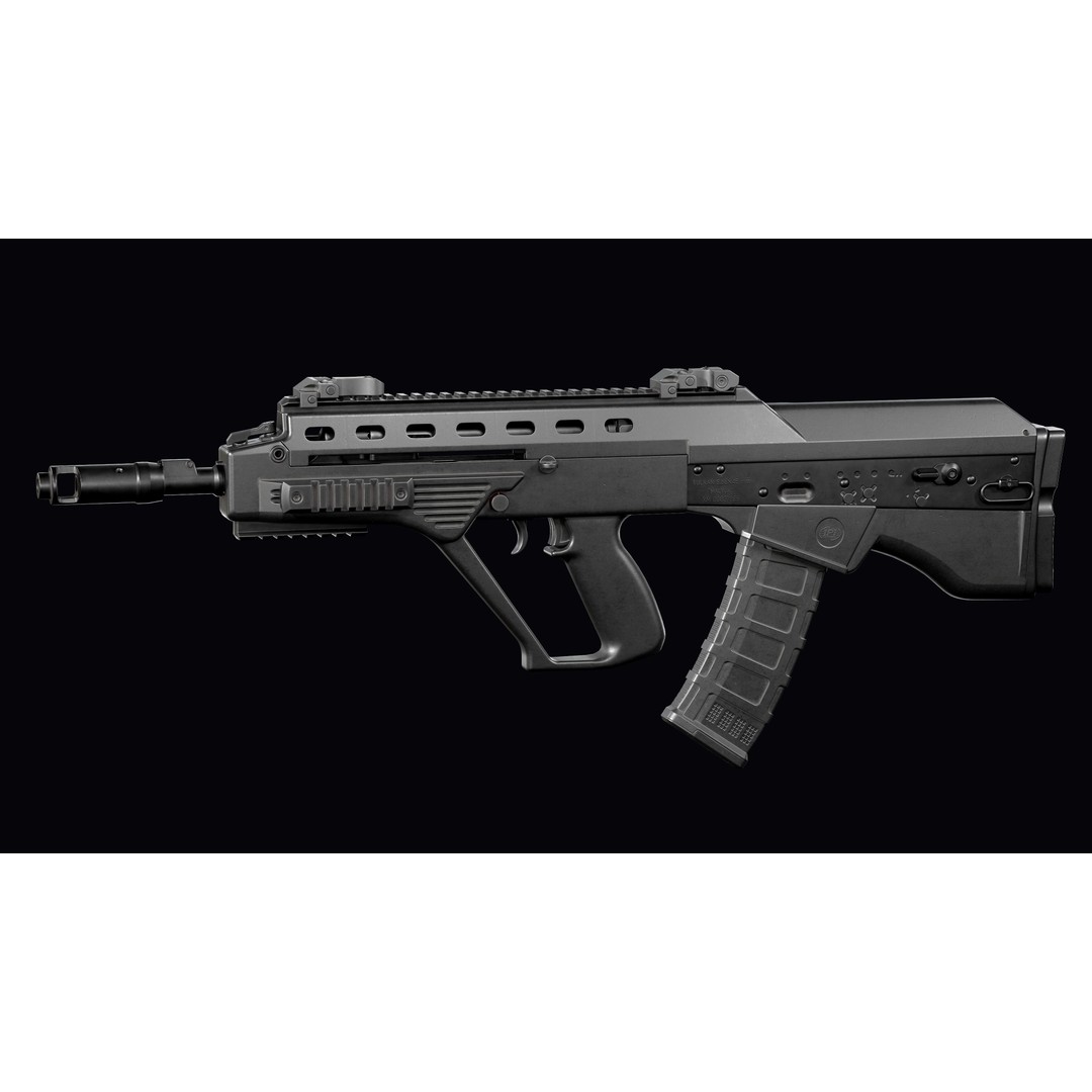 Vulkan Malyuk 3D Model – Low Poly Tactical Assault Rifle, Game Ready FBX - View 16