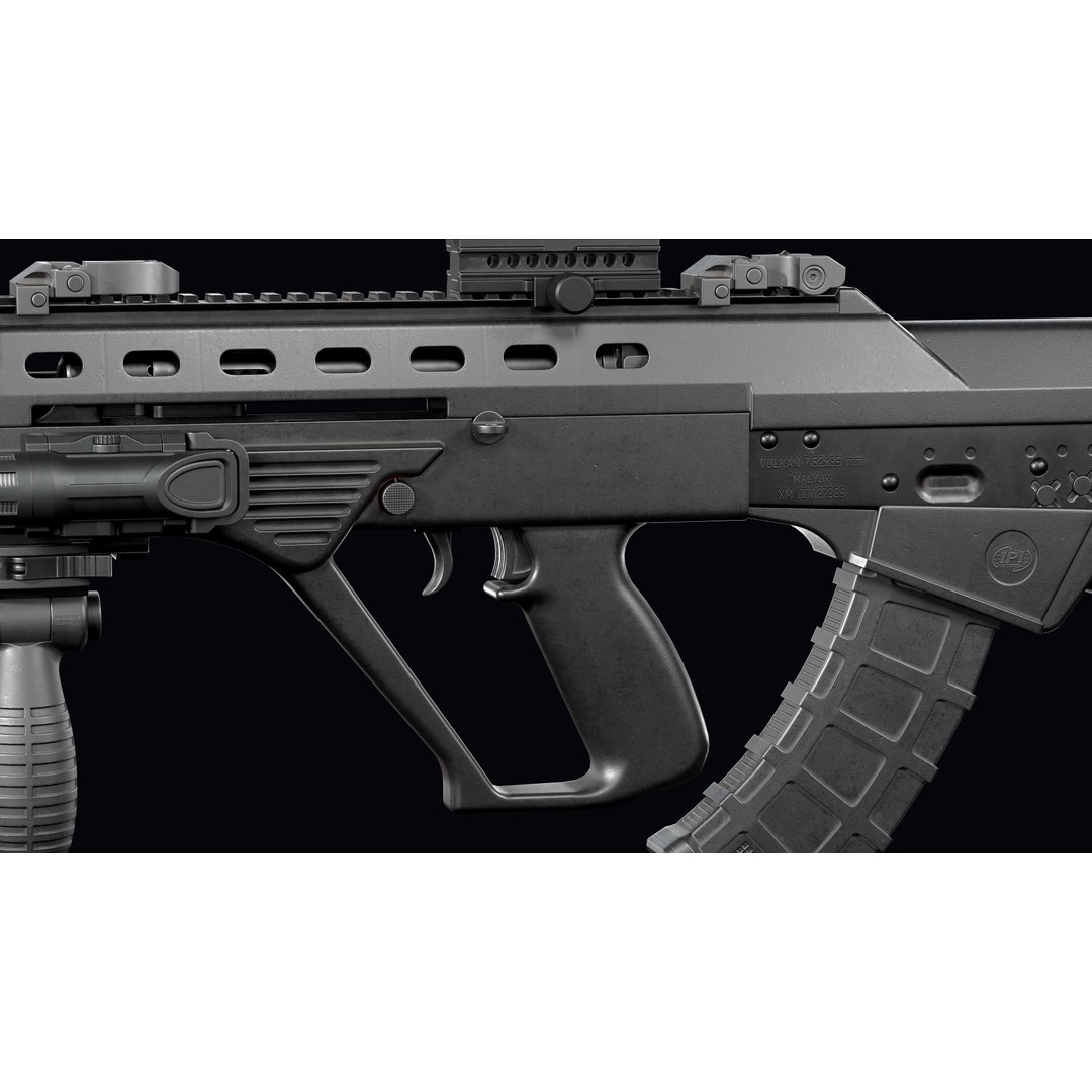 Vulkan Malyuk 3D Model – Low Poly Tactical Assault Rifle, Game Ready FBX - View 20