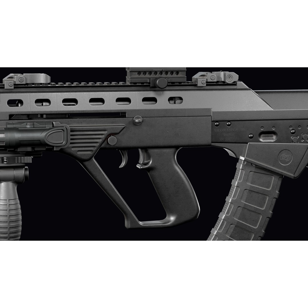 Vulkan Malyuk 3D Model – Low Poly Tactical Assault Rifle, Game Ready FBX - View 21
