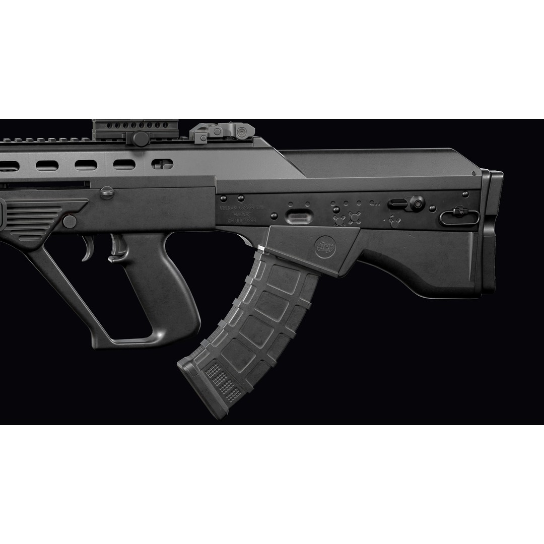Vulkan Malyuk 3D Model – Low Poly Tactical Assault Rifle, Game Ready FBX - View 22