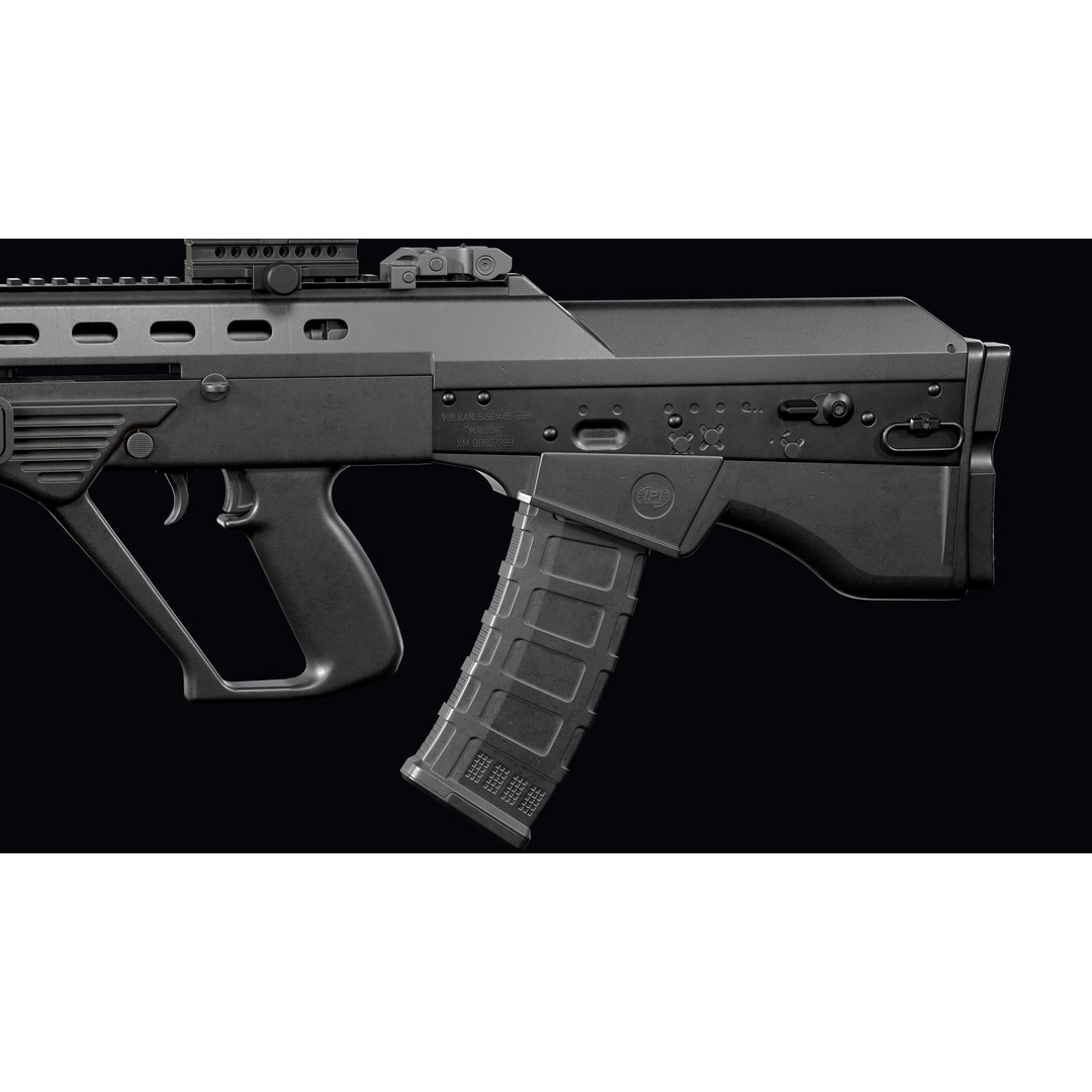 Vulkan Malyuk 3D Model – Low Poly Tactical Assault Rifle, Game Ready FBX - View 23