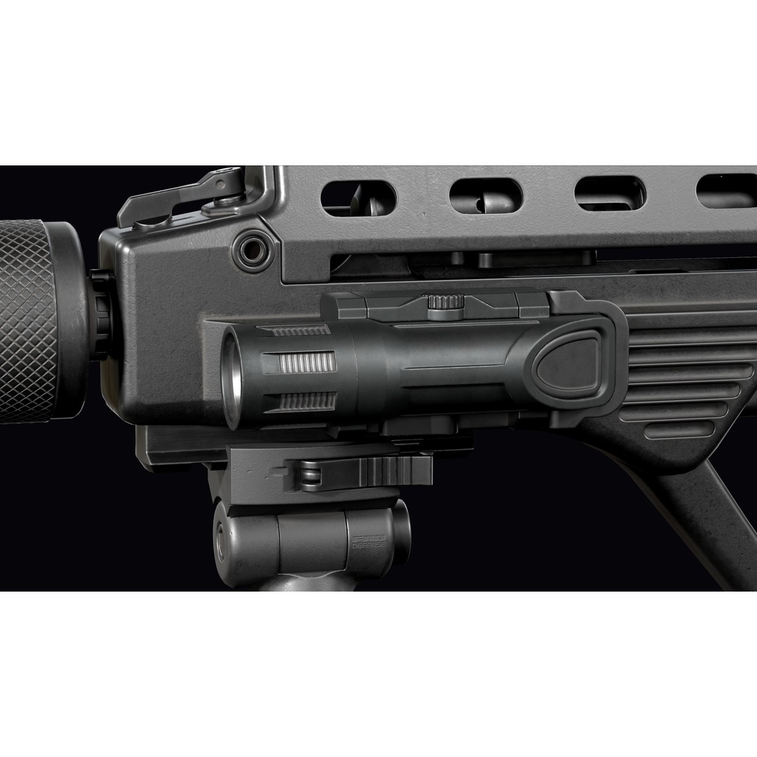 Vulkan Malyuk 3D Model – Low Poly Tactical Assault Rifle, Game Ready FBX - View 25