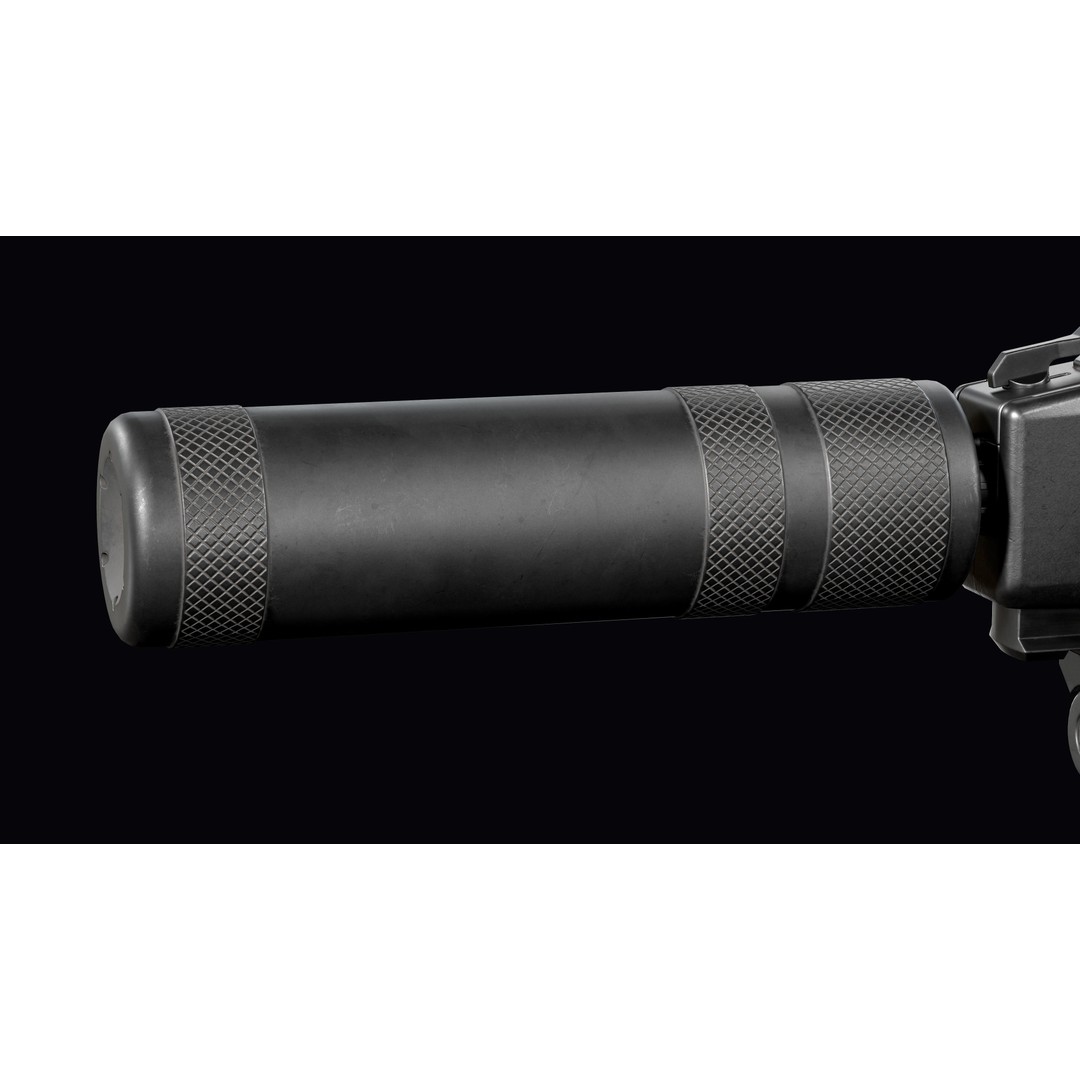 Vulkan Malyuk 3D Model – Low Poly Tactical Assault Rifle, Game Ready FBX - View 27