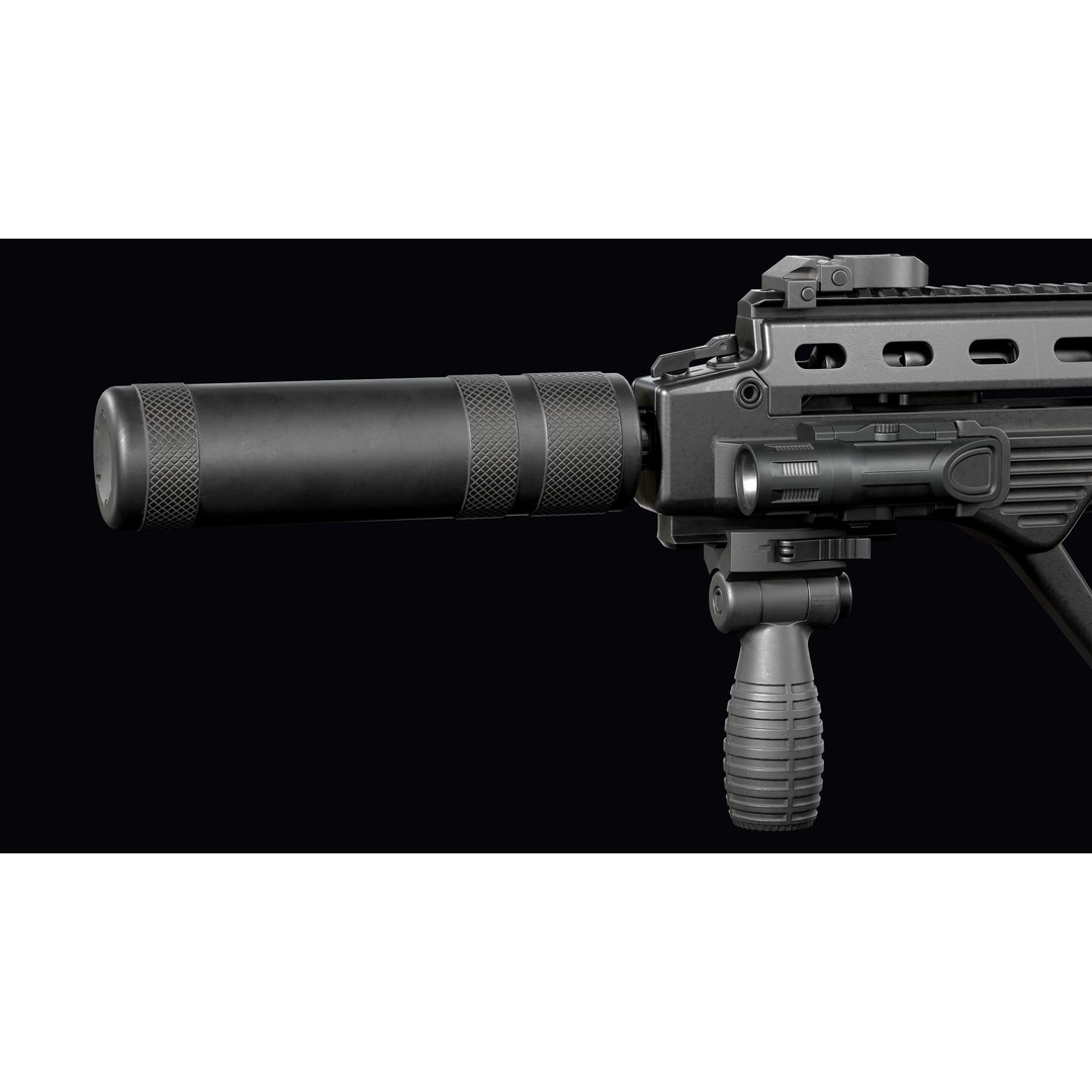 Vulkan Malyuk 3D Model – Low Poly Tactical Assault Rifle, Game Ready FBX - View 28