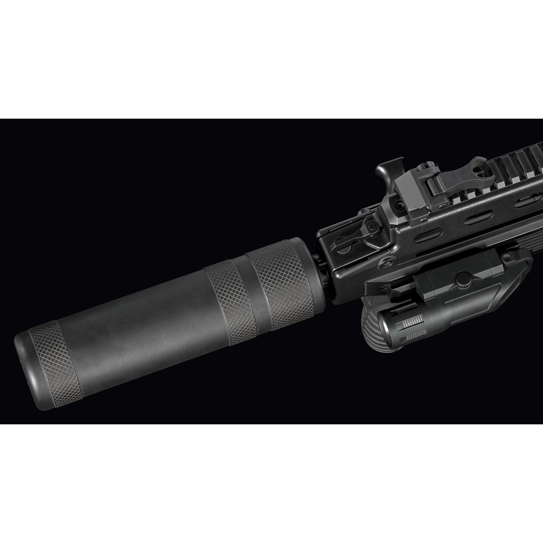 Vulkan Malyuk 3D Model – Low Poly Tactical Assault Rifle, Game Ready FBX - View 29