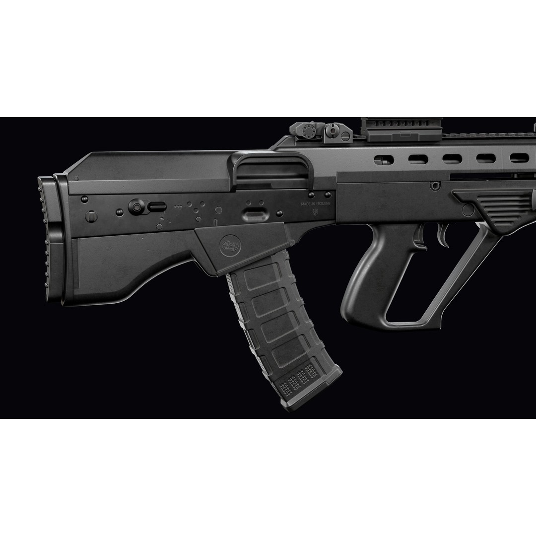 Vulkan Malyuk 3D Model – Low Poly Tactical Assault Rifle, Game Ready FBX - View 32