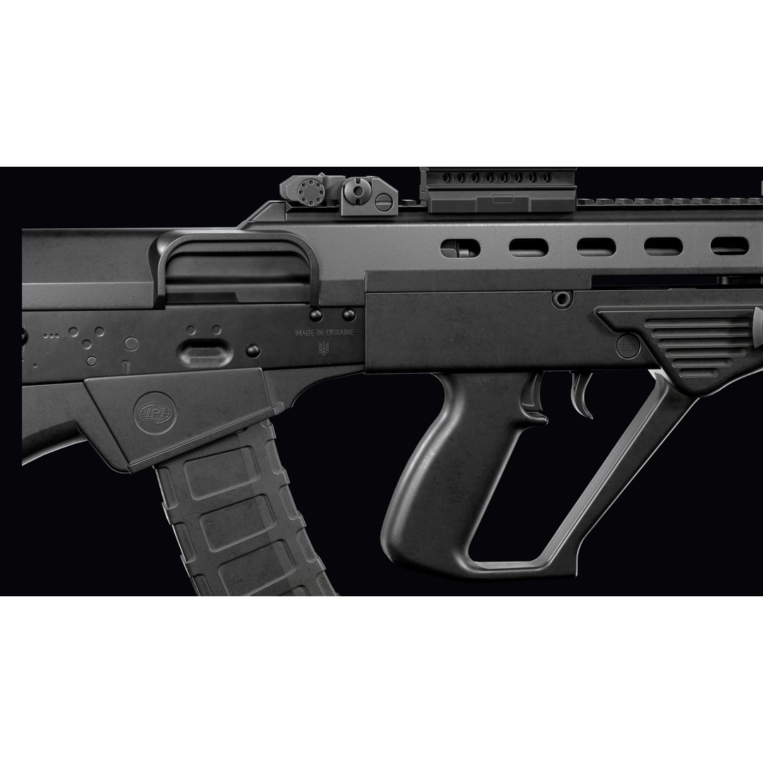 Vulkan Malyuk 3D Model – Low Poly Tactical Assault Rifle, Game Ready FBX - View 33