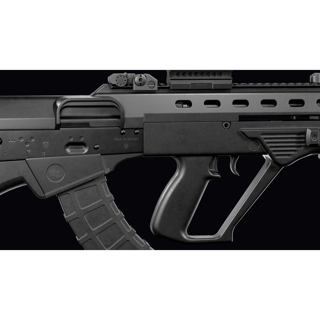 Vulkan Malyuk 3D Model – Low Poly Tactical Assault Rifle, Game Ready FBX - View 34