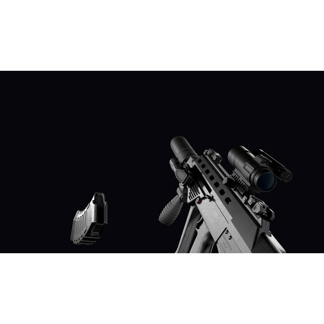 Vulkan Malyuk 3D Model – Low Poly Tactical Assault Rifle, Game Ready FBX - View 48