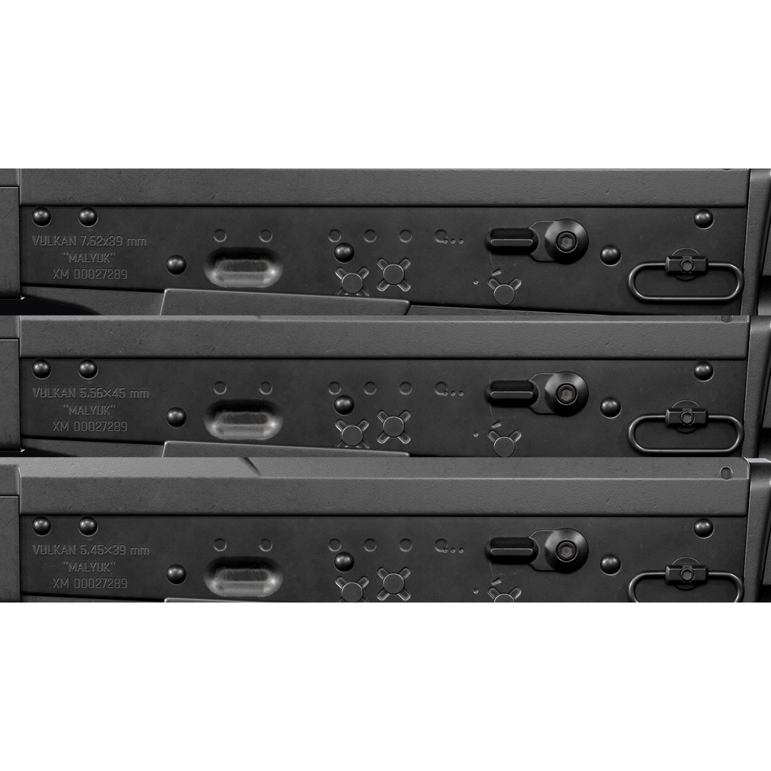 Vulkan Malyuk 3D Model – Low Poly Tactical Assault Rifle, Game Ready FBX - View 5