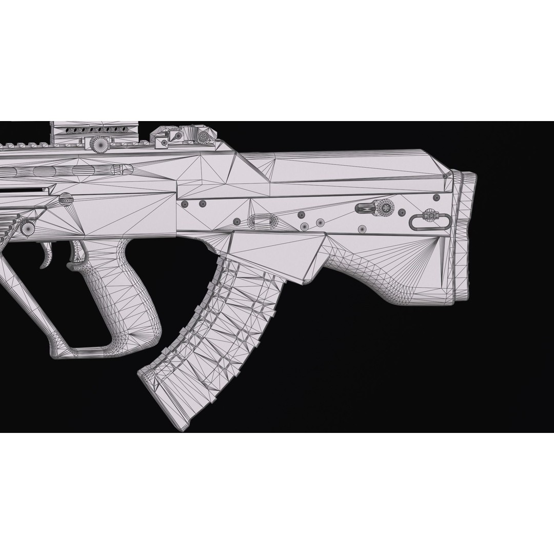 Vulkan Malyuk 3D Model – Low Poly Tactical Assault Rifle, Game Ready FBX - View 54
