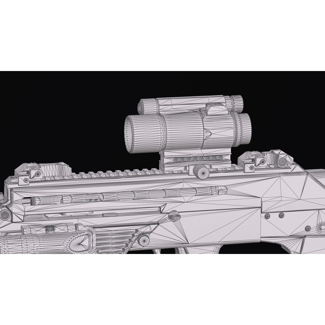 Vulkan Malyuk 3D Model – Low Poly Tactical Assault Rifle, Game Ready FBX - View 56