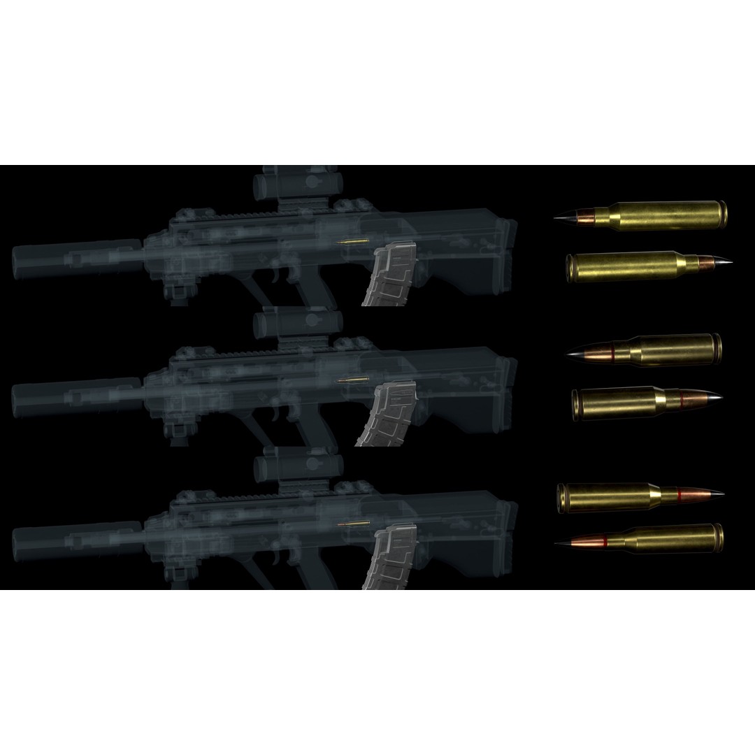 Vulkan Malyuk 3D Model – Low Poly Tactical Assault Rifle, Game Ready FBX - View 6