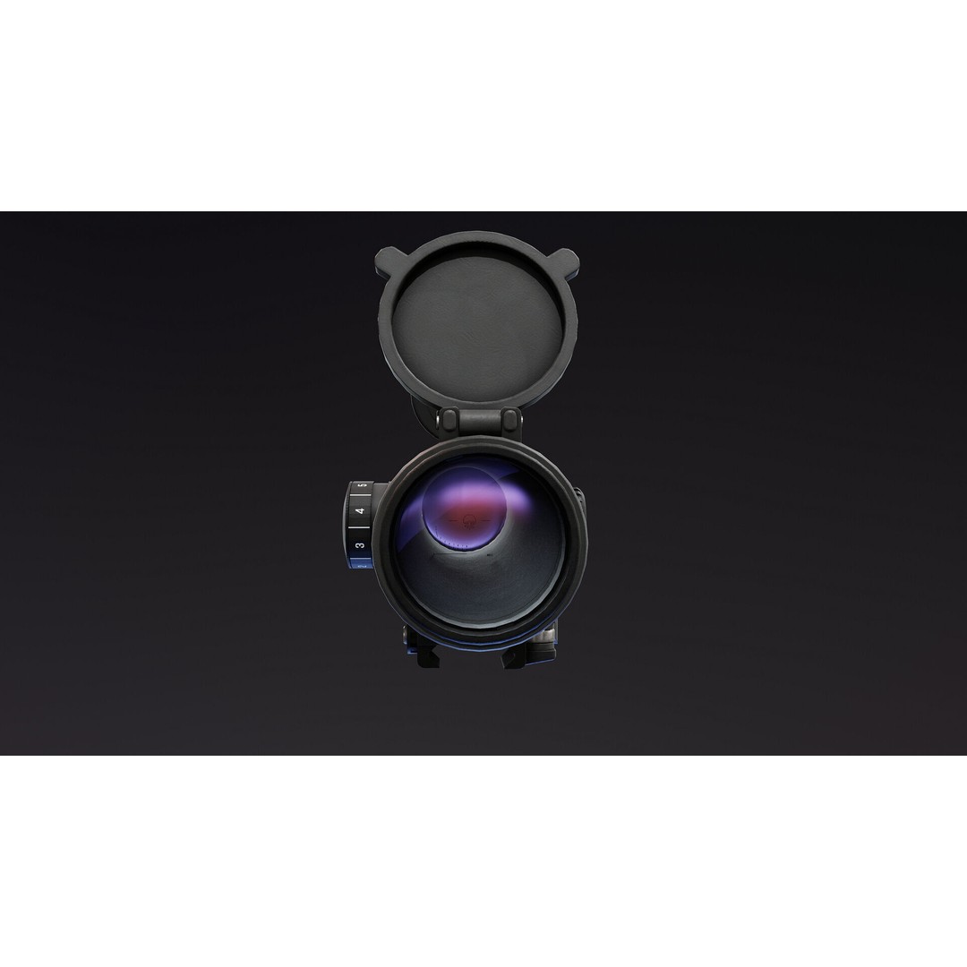 PSU 1x 4x Scope 3D Model – Low Poly PBR Optic, FBX, OBJ - View 6