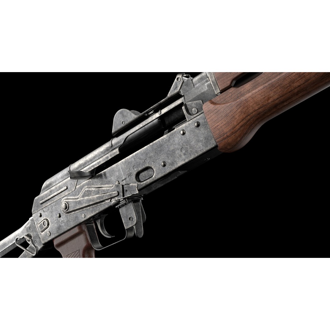 AKS-74U 3D Model – Low Poly Game Ready Rifle, FBX, PBR Textures - View 19