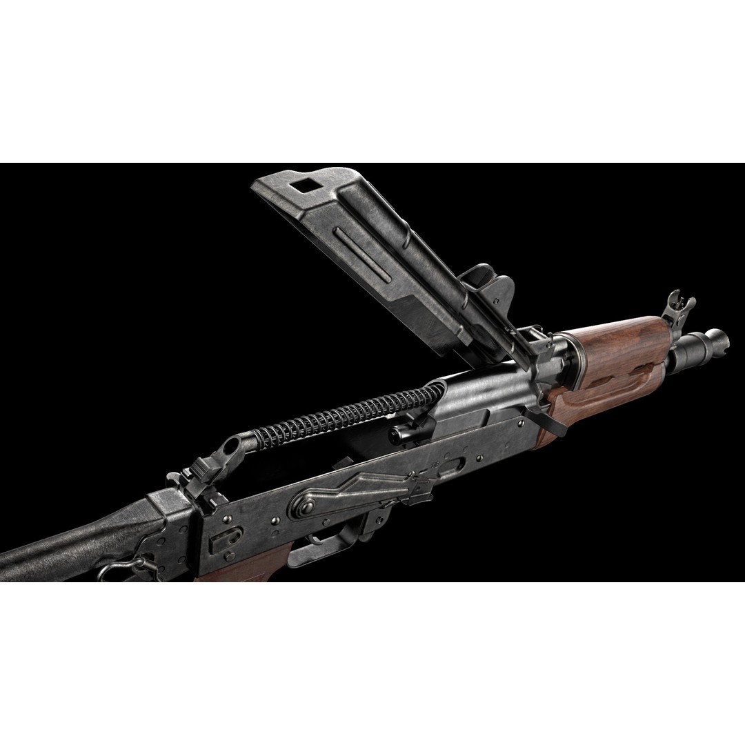 AKS-74U 3D Model – Low Poly Game Ready Rifle, FBX, PBR Textures - View 20