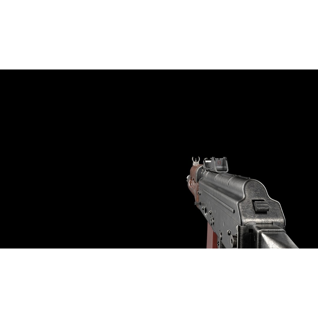 AKS-74U 3D Model – Low Poly Game Ready Rifle, FBX, PBR Textures - View 26