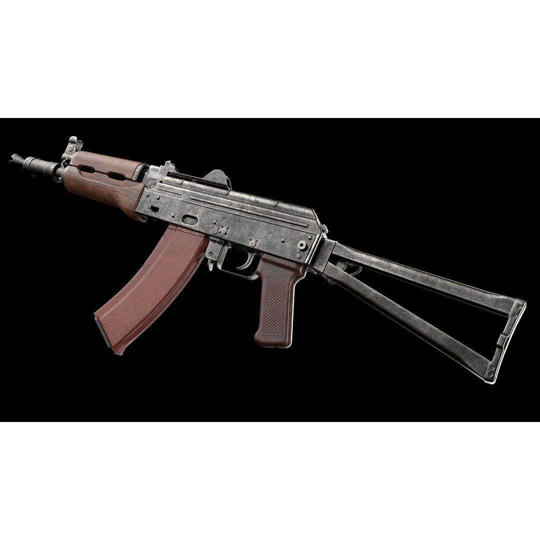 AKS-74U 3D Model – Low Poly Game Ready Rifle, FBX, PBR Textures - View 5