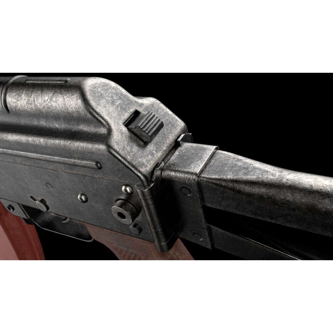 AKS-74U 3D Model – Low Poly Game Ready Rifle, FBX, PBR Textures - View 7
