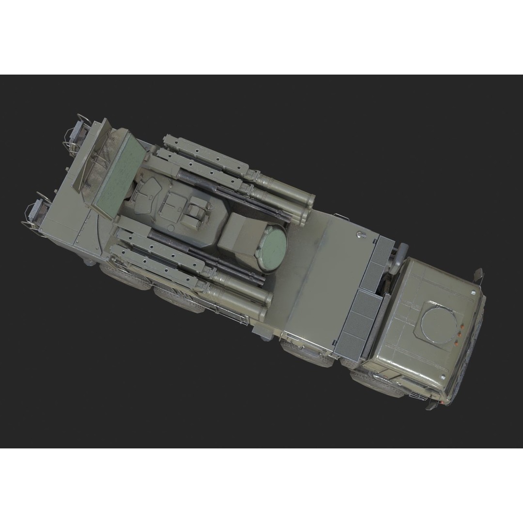 Pantsir S1 3D Model – Low Poly Military Vehicle, FBX, OBJ - View 11