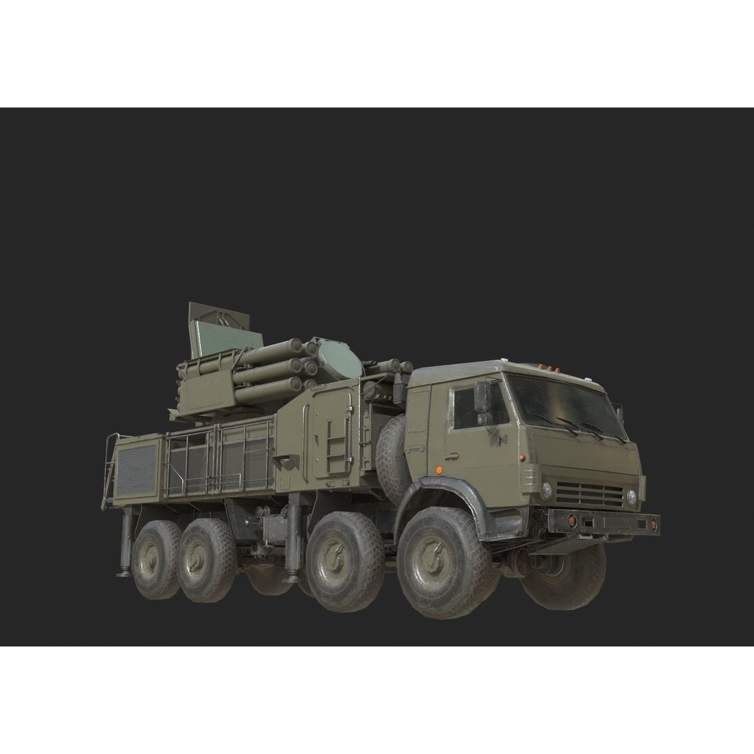 Pantsir S1 3D Model – Low Poly Military Vehicle, FBX, OBJ - View 13