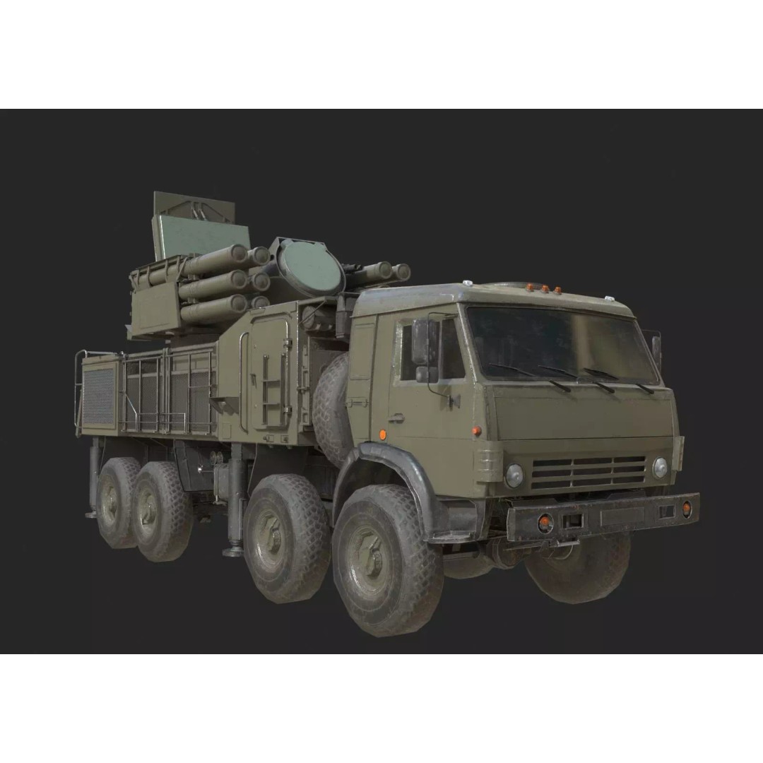 Pantsir S1 3D Model – Low Poly Military Vehicle, FBX, OBJ - View 2