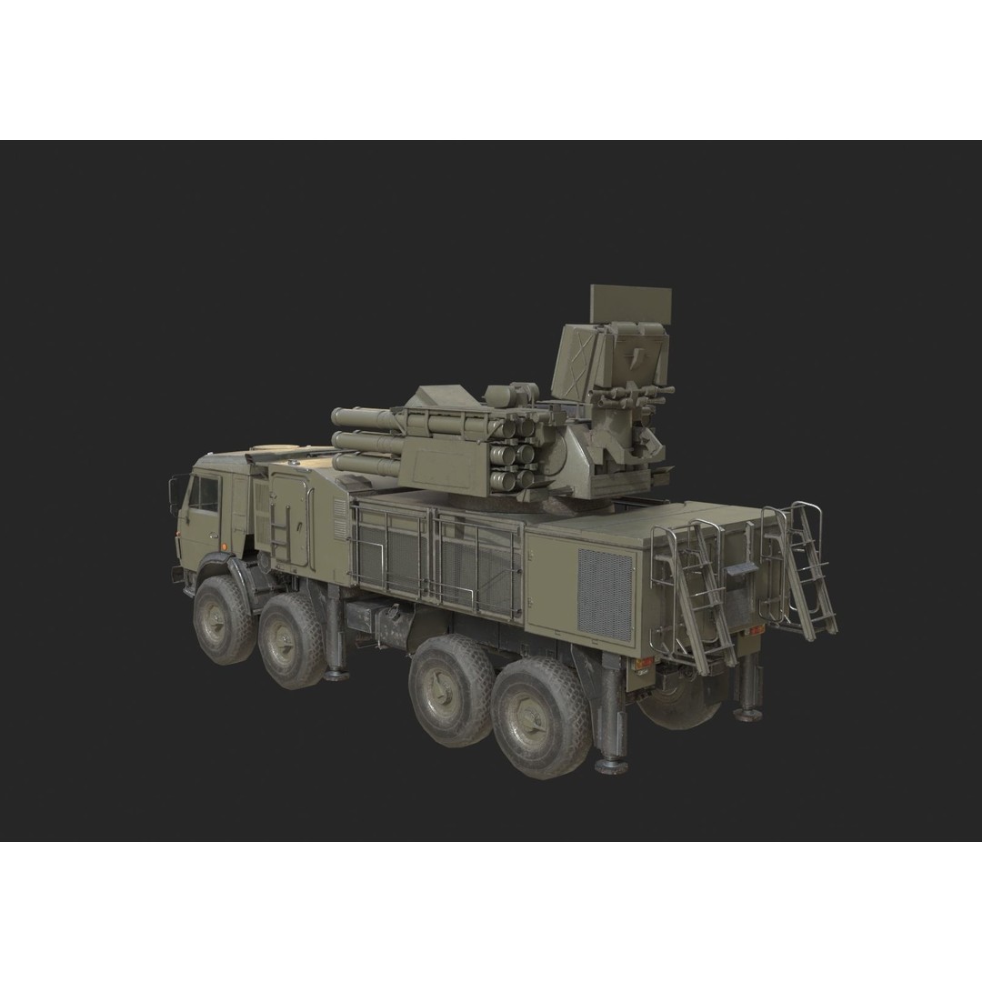 Pantsir S1 3D Model – Low Poly Military Vehicle, FBX, OBJ - View 5