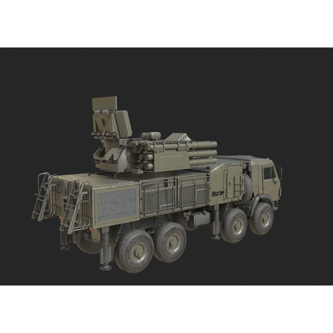 Pantsir S1 3D Model – Low Poly Military Vehicle, FBX, OBJ - View 6
