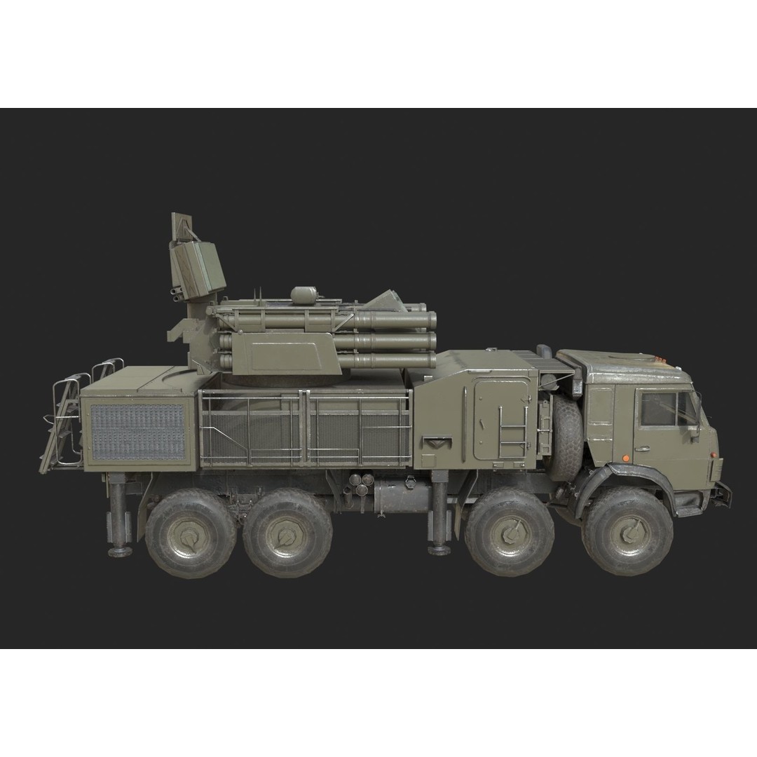 Pantsir S1 3D Model – Low Poly Military Vehicle, FBX, OBJ - View 7