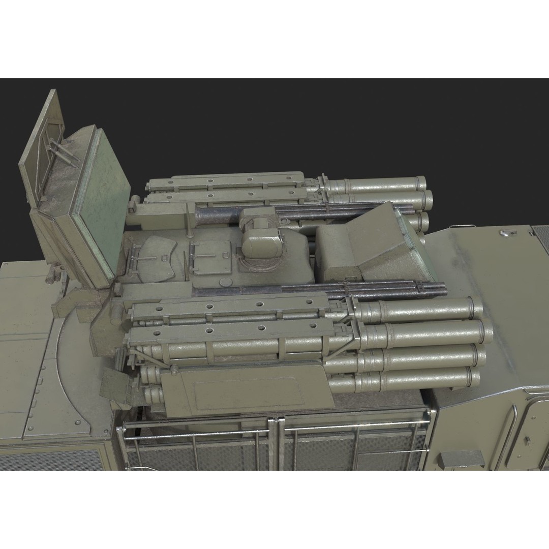 Pantsir S1 3D Model – Low Poly Military Vehicle, FBX, OBJ - View 8