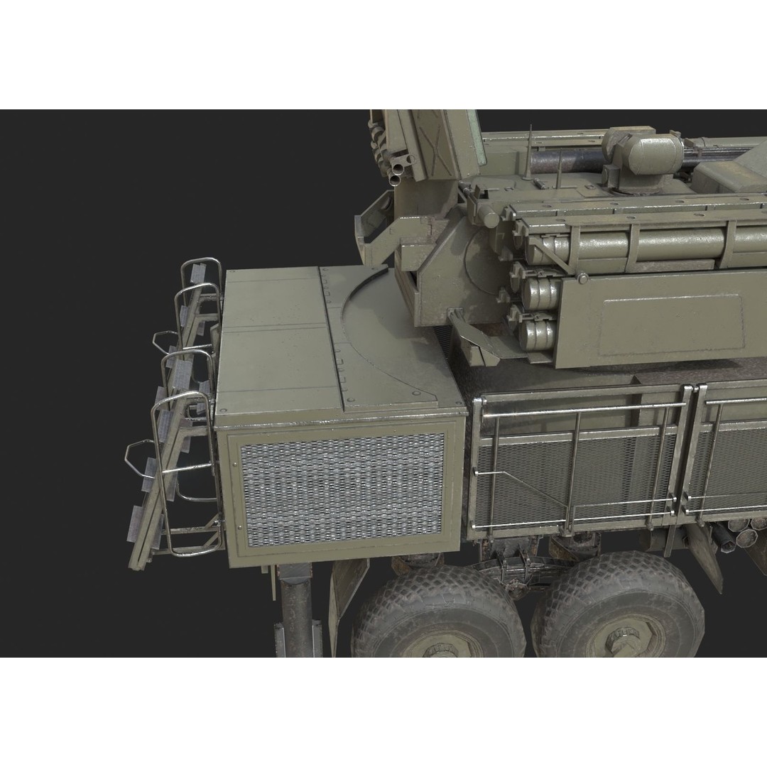 Pantsir S1 3D Model – Low Poly Military Vehicle, FBX, OBJ - View 9