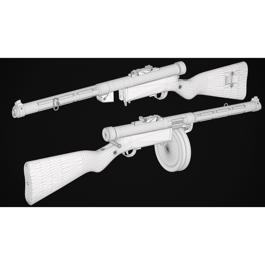 Suomi KP-31 3D Model – Low Poly Military Gun Asset, FBX & OBJ