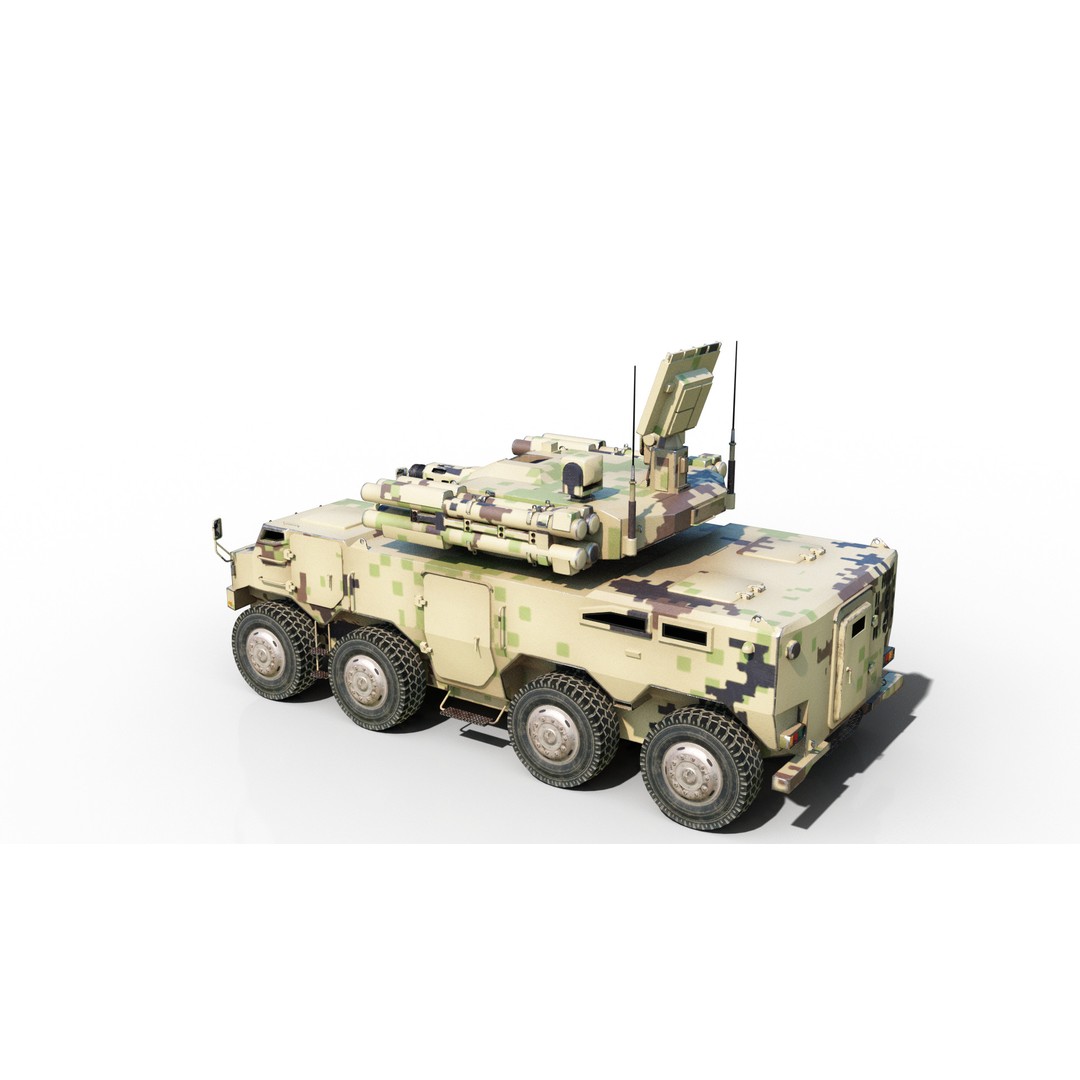 PLA Type 625E AA Gun Missile System 3D Model – Low Poly Military Vehicle, FBX - View 10