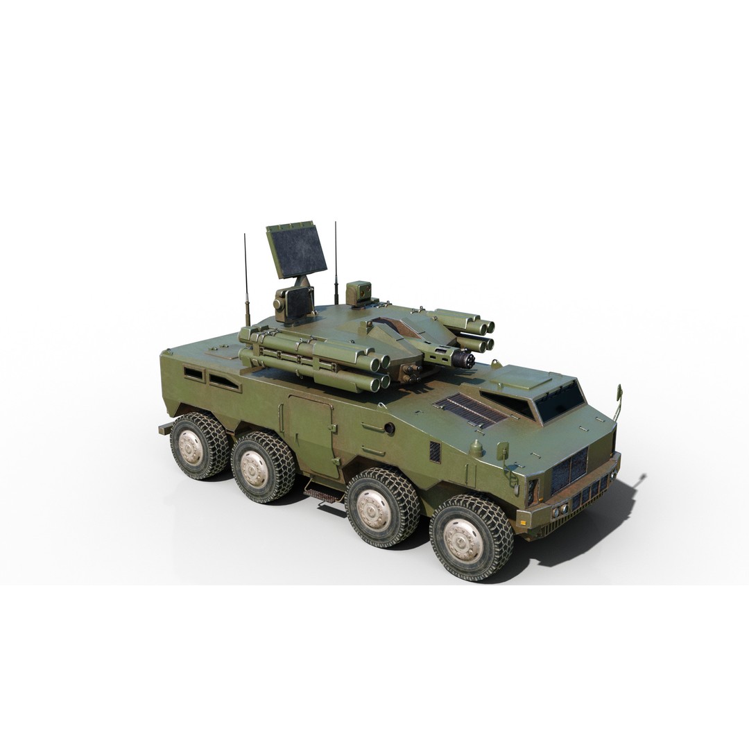 PLA Type 625E AA Gun Missile System 3D Model – Low Poly Military Vehicle, FBX - View 11