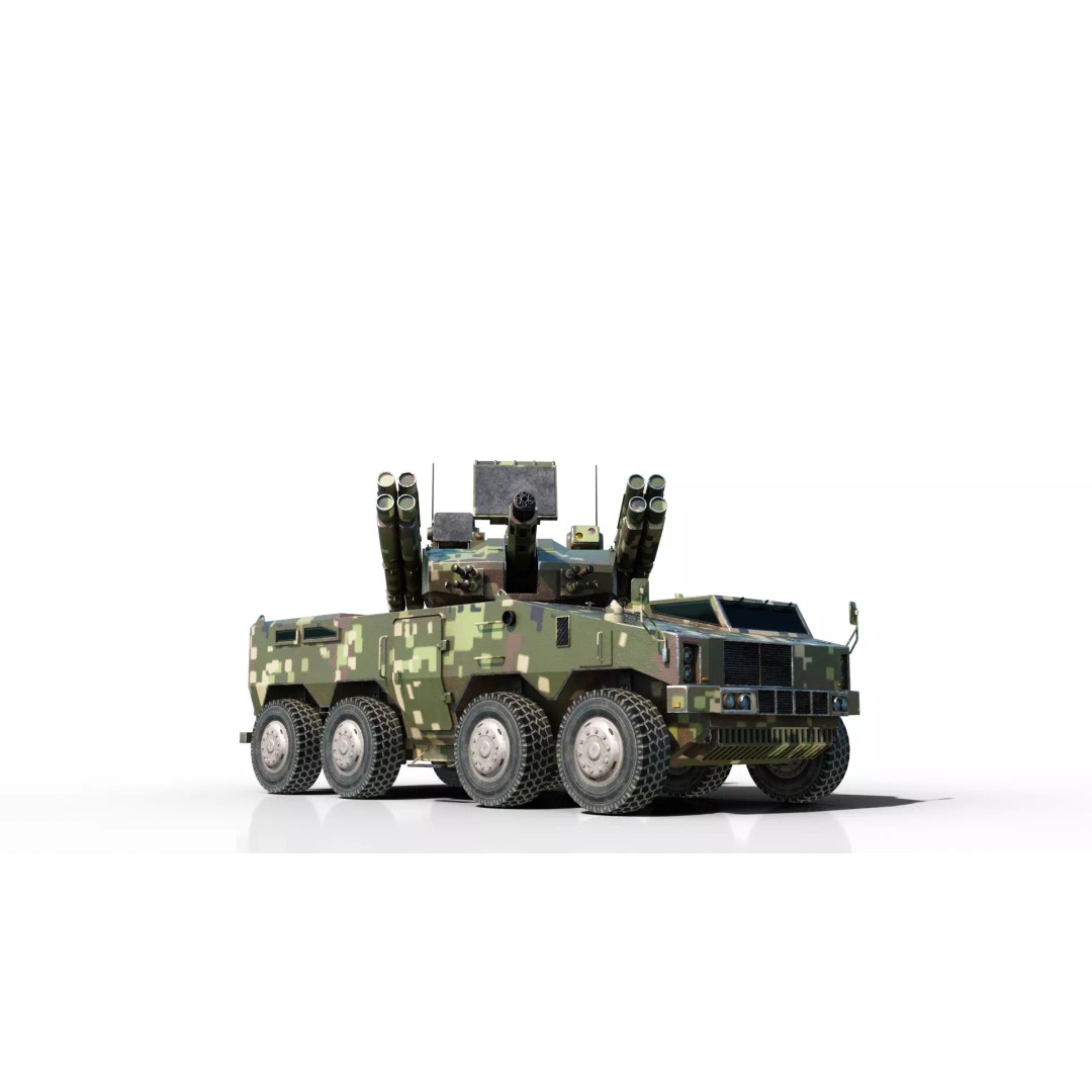 PLA Type 625E AA Gun Missile System 3D Model – Low Poly Military Vehicle, FBX - View 2