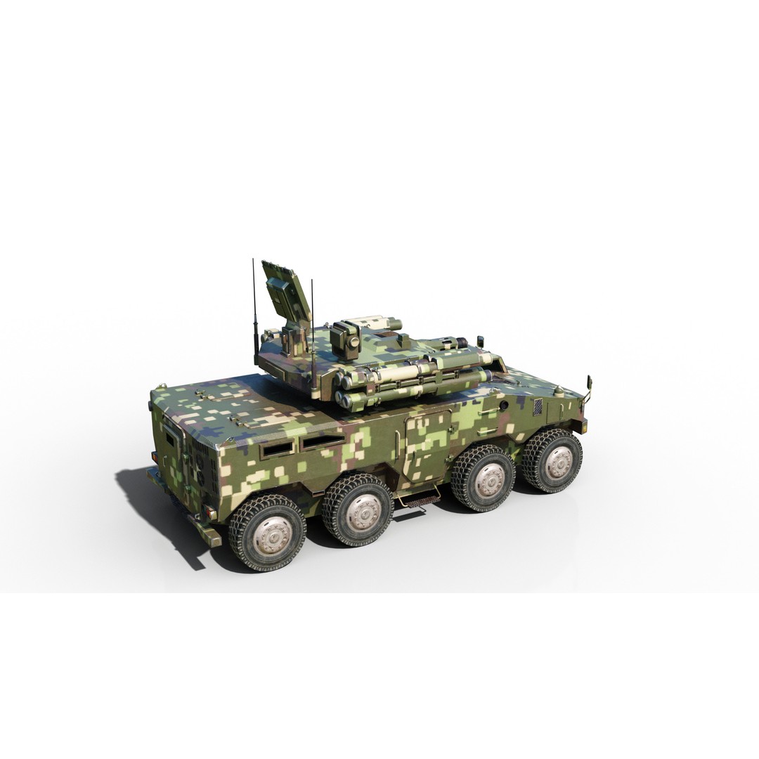 PLA Type 625E AA Gun Missile System 3D Model – Low Poly Military Vehicle, FBX - View 6