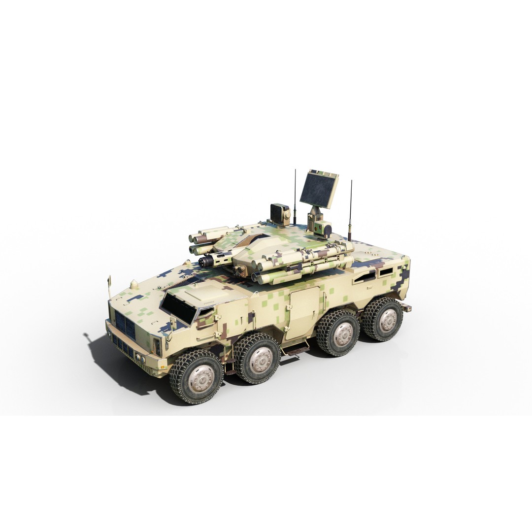 PLA Type 625E AA Gun Missile System 3D Model – Low Poly Military Vehicle, FBX - View 7