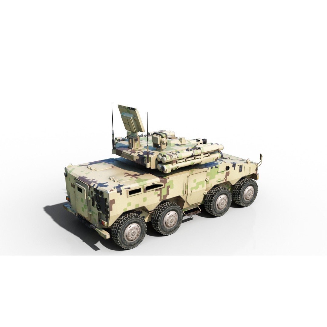 PLA Type 625E AA Gun Missile System 3D Model – Low Poly Military Vehicle, FBX - View 8