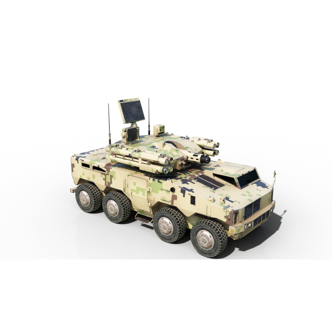 PLA Type 625E AA Gun Missile System 3D Model – Low Poly Military Vehicle, FBX - View 9