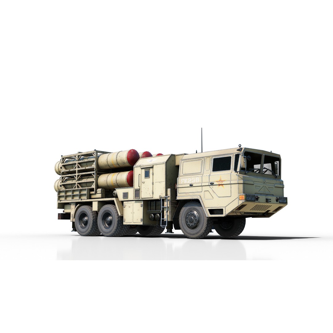 HQ-16 Air Defense Missile Launcher 3D Model – Low Poly Military Vehicle, FBX - View 18