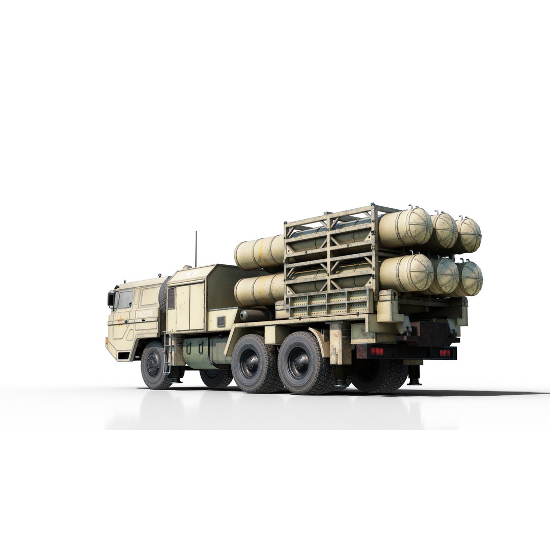 HQ-16 Air Defense Missile Launcher 3D Model – Low Poly Military Vehicle, FBX - View 19