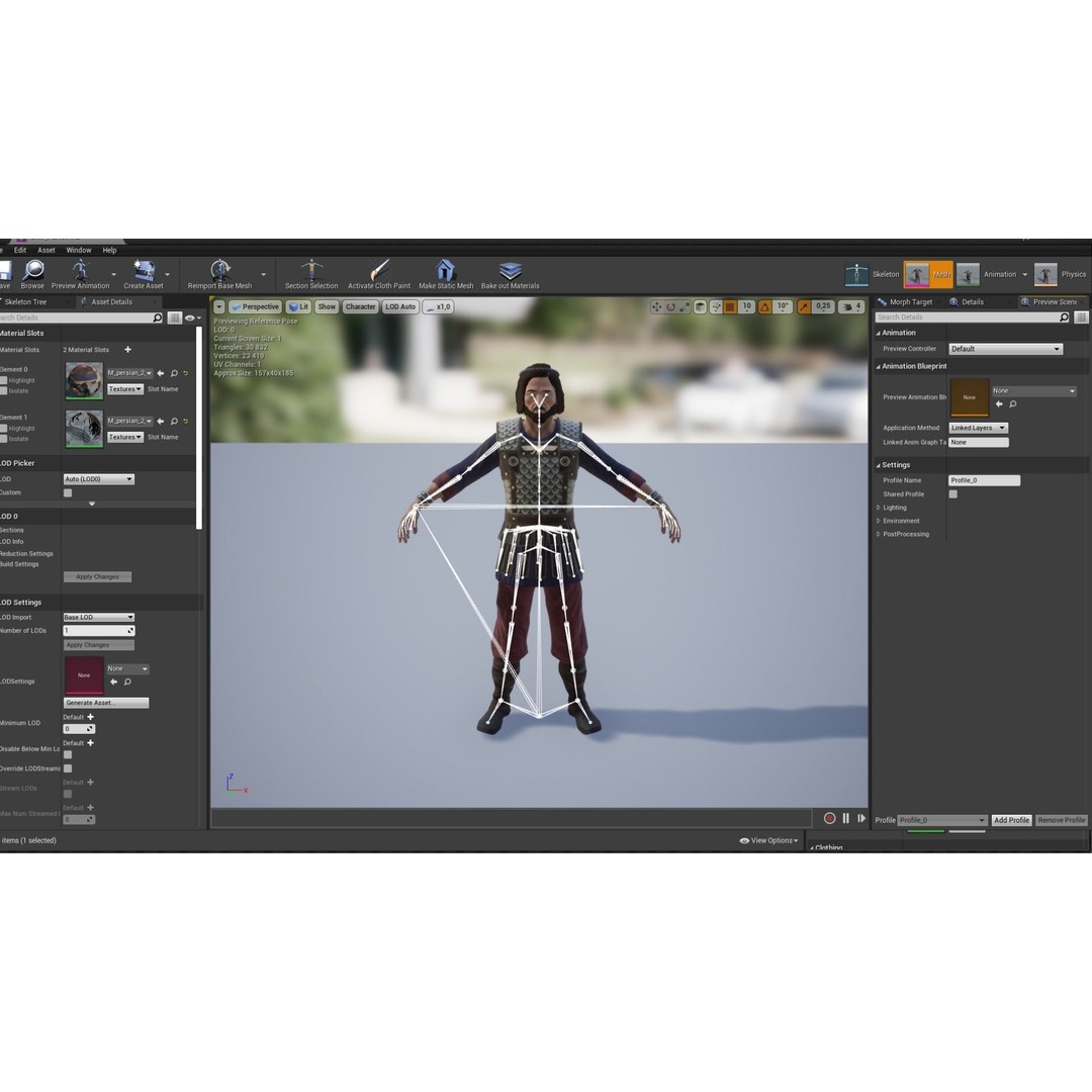 Persian Warrior 3D Model – Low Poly Game Asset, Rigged, PBR Textures - View 15