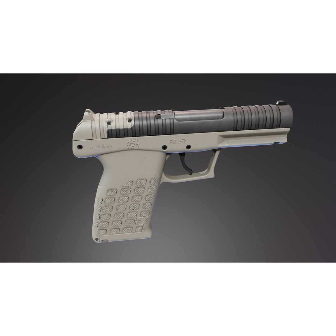PR57 Pistol 3D Model – Low Poly Rigged Handgun with PBR Textures - View 6